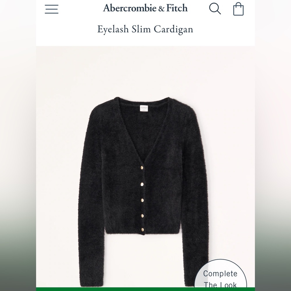 NWT Abercrombie & Fitch “Eyelash Slim” fuzzy cardigan in black